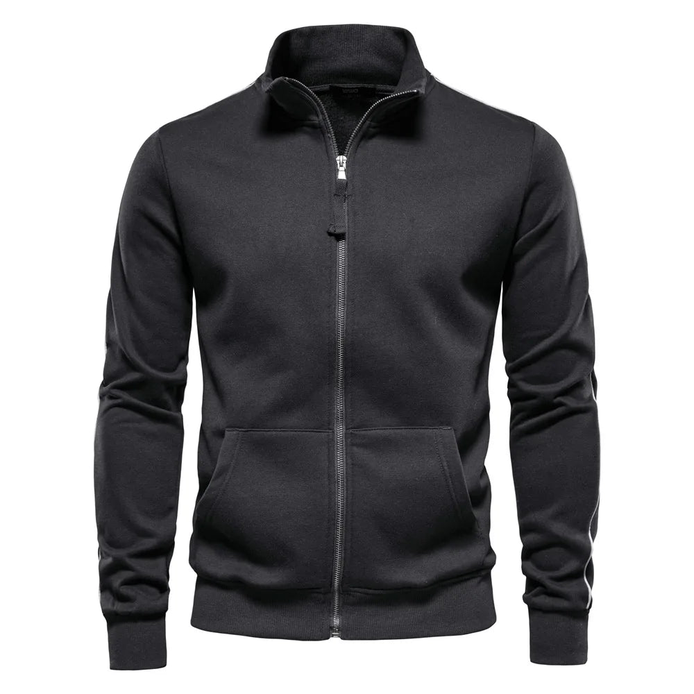 Men's Stand-Collar Zip Hoodie lifestyle view