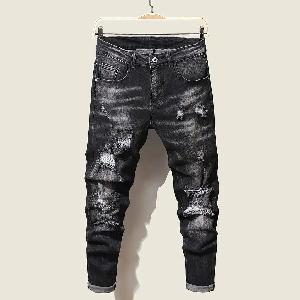 Men's Korean-Style Stretch Jeans alternate angle
