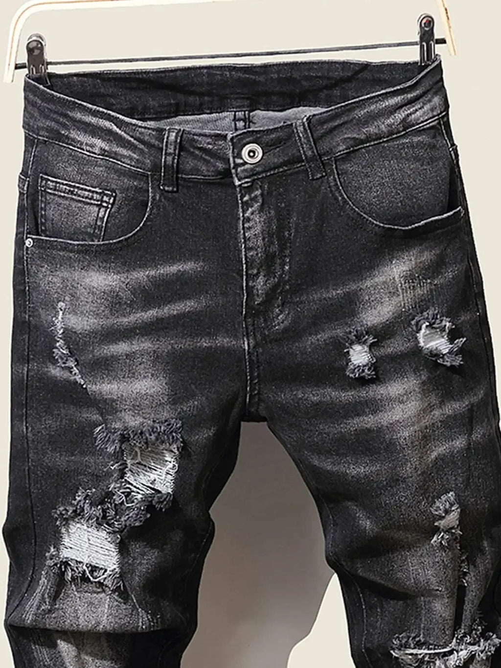 Men's Korean-Style Stretch Jeans denim detail